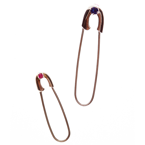 Gemstone pin earring(L)