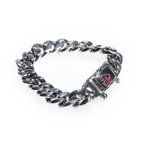 Silver chain bracelet(ruby)