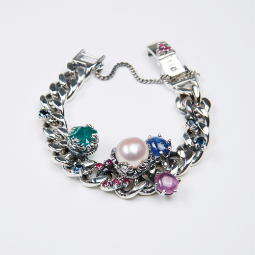 Gemstone chain bracelet