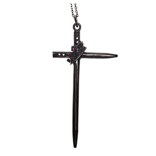 Cross with crown necklace