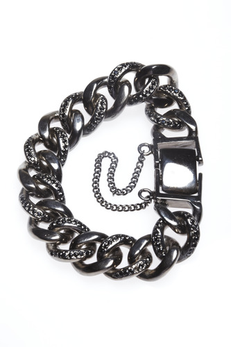 Chain bracelet pave setting(black)
