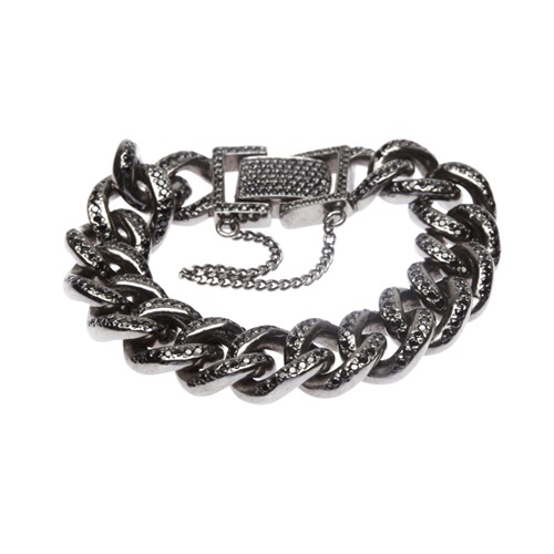 Chain bracelet pave setting(black)