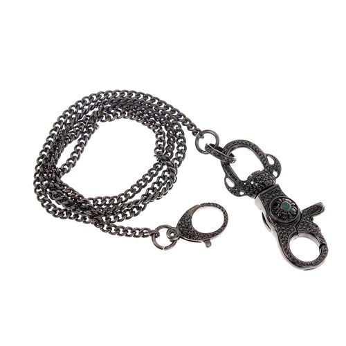 Long chain with duo clip necklace(black)