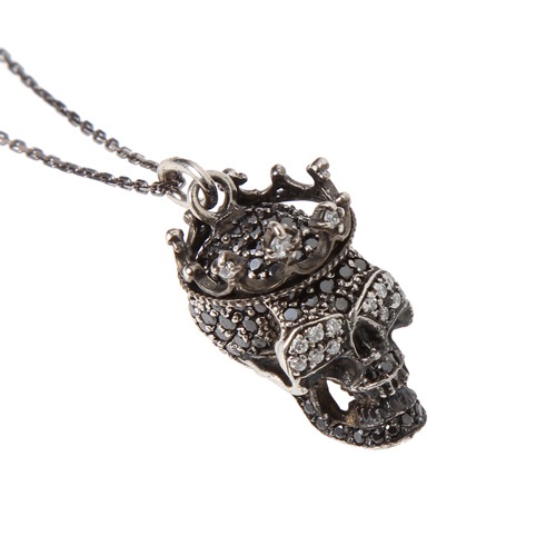 Crown skull necklace_pave setting